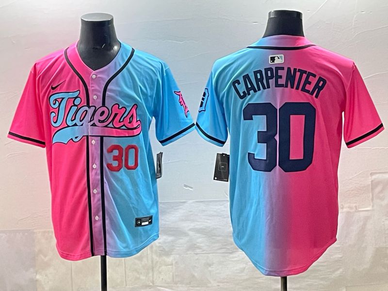 Men 2025 Detroit Tigers #30 Carpenter Blue pink Game Nike MLB Jersey style 05->detroit tigers->MLB Jersey